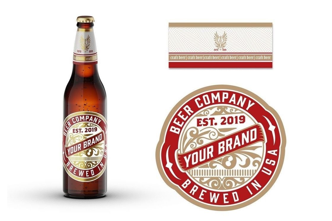 برچسب های چسبنده برای بطری های آبجو برچسب بطری های آبجو سفارشی برای بسته بندی نوشیدنی فروش مستقیم