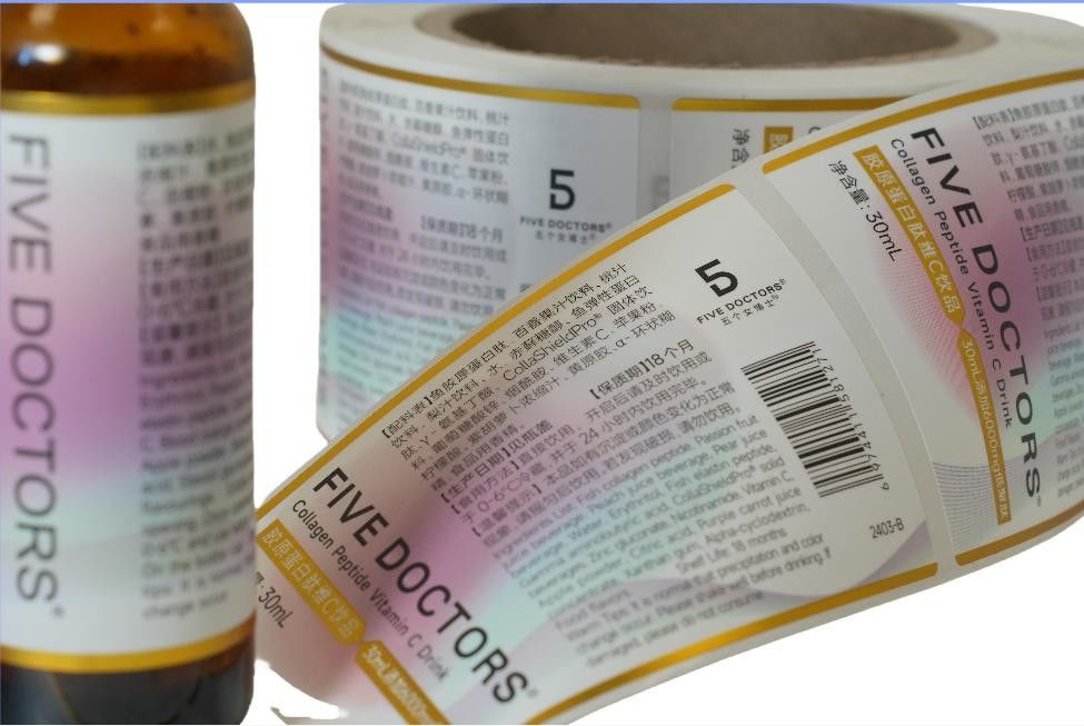 برچسب خود چسبنده سفارشی برای بسته بندی وینیل ضد آب برچسب چاپ رول برچسب دایره ای